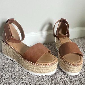 Soda TUCKIN Women Espadrille Wedges Ankle Strap Sandals